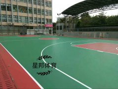 荊州矽pu籃球場矽pu羽毛球場完工(gōng)